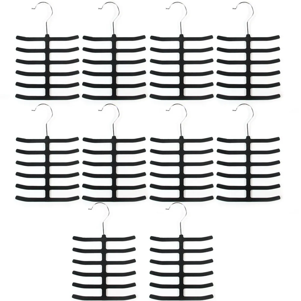 10X Lot Tie Rack Hanger Non Slip Belt Compact Closet Holder Organizer Scarf Hook