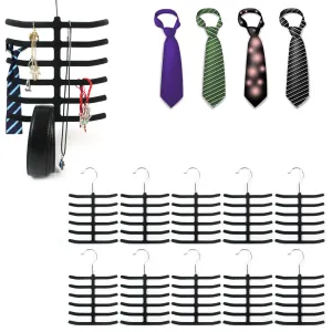 10X Lot Tie Rack Hanger Non Slip Belt Compact Closet Holder Organizer Scarf Hook