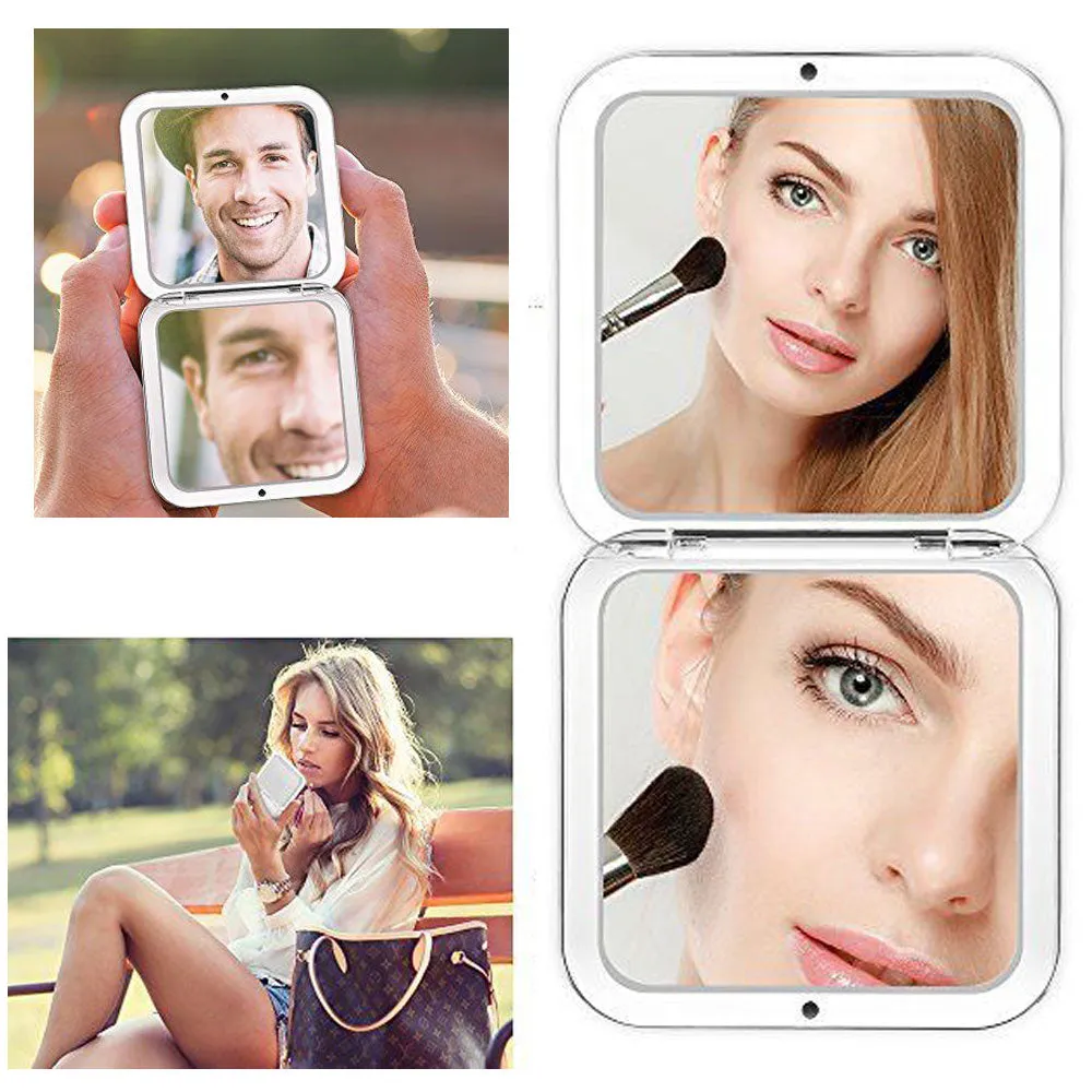 6 Double Sided Folding Mirror Compact Magnifying Travel Cosmetic Makeup Handheld