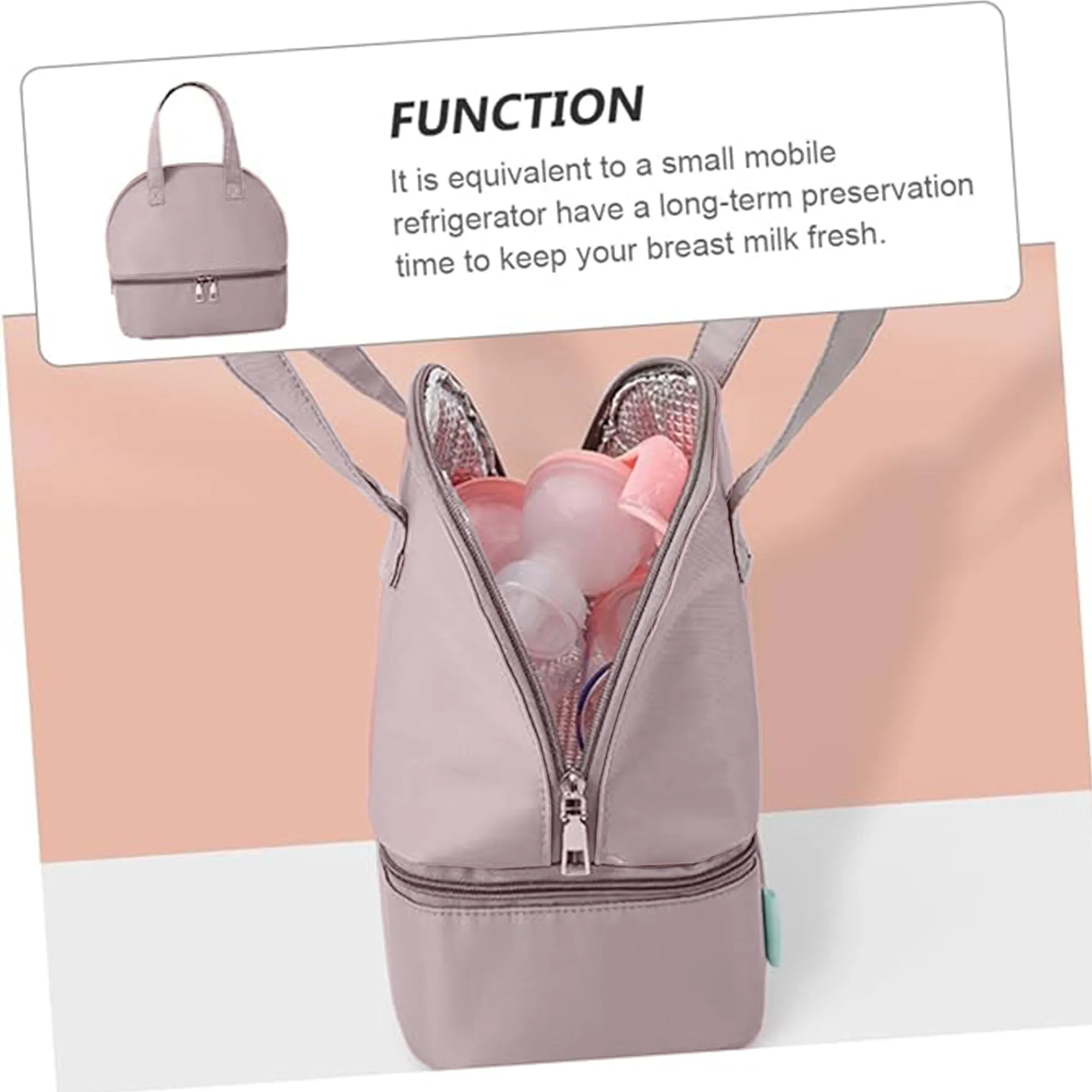 Babymoon Milk Preservation Baby Moms Mothers Diaper Bag | Portable Travel Insulated | Milk Bottle Container Storage Cooler Bag | Grey