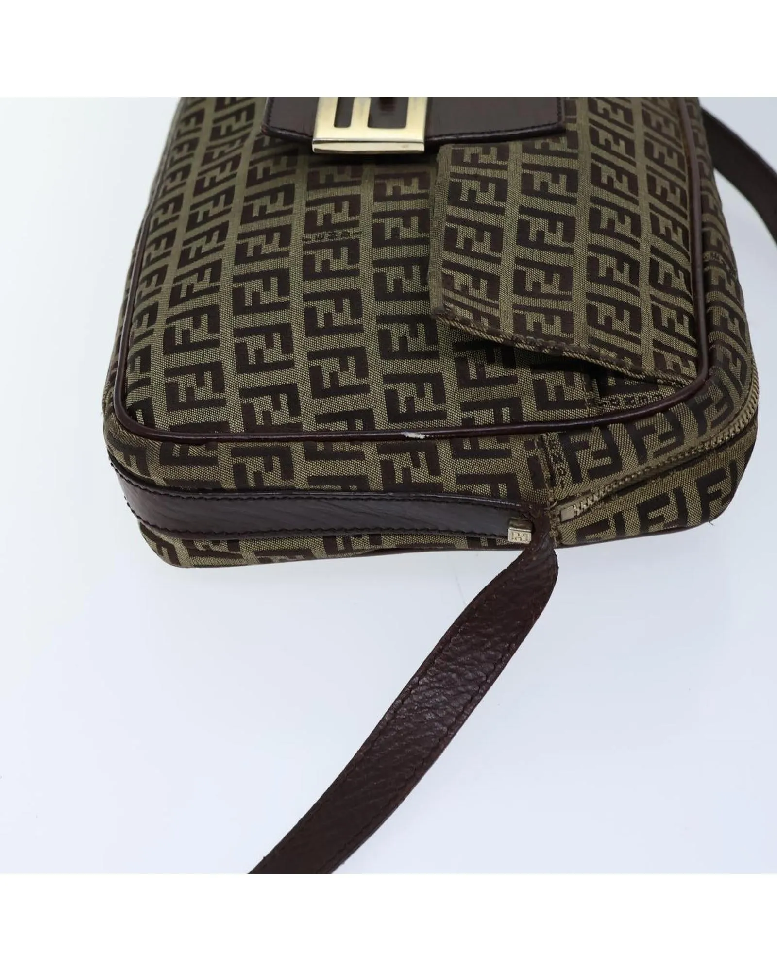 Beige Canvas Zucchino Shoulder Bag with Adjustable Strap