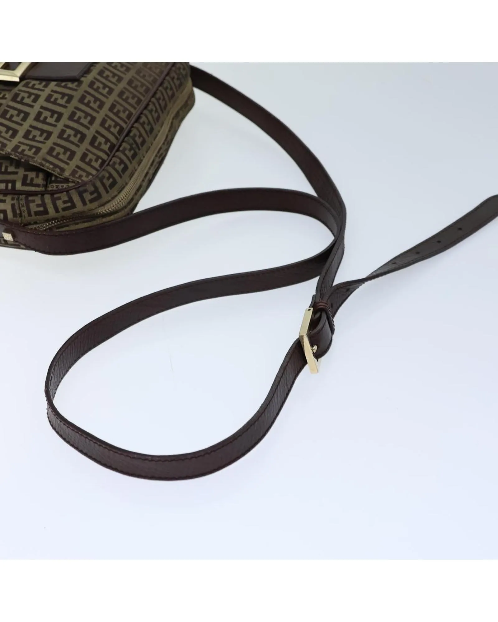 Beige Canvas Zucchino Shoulder Bag with Adjustable Strap
