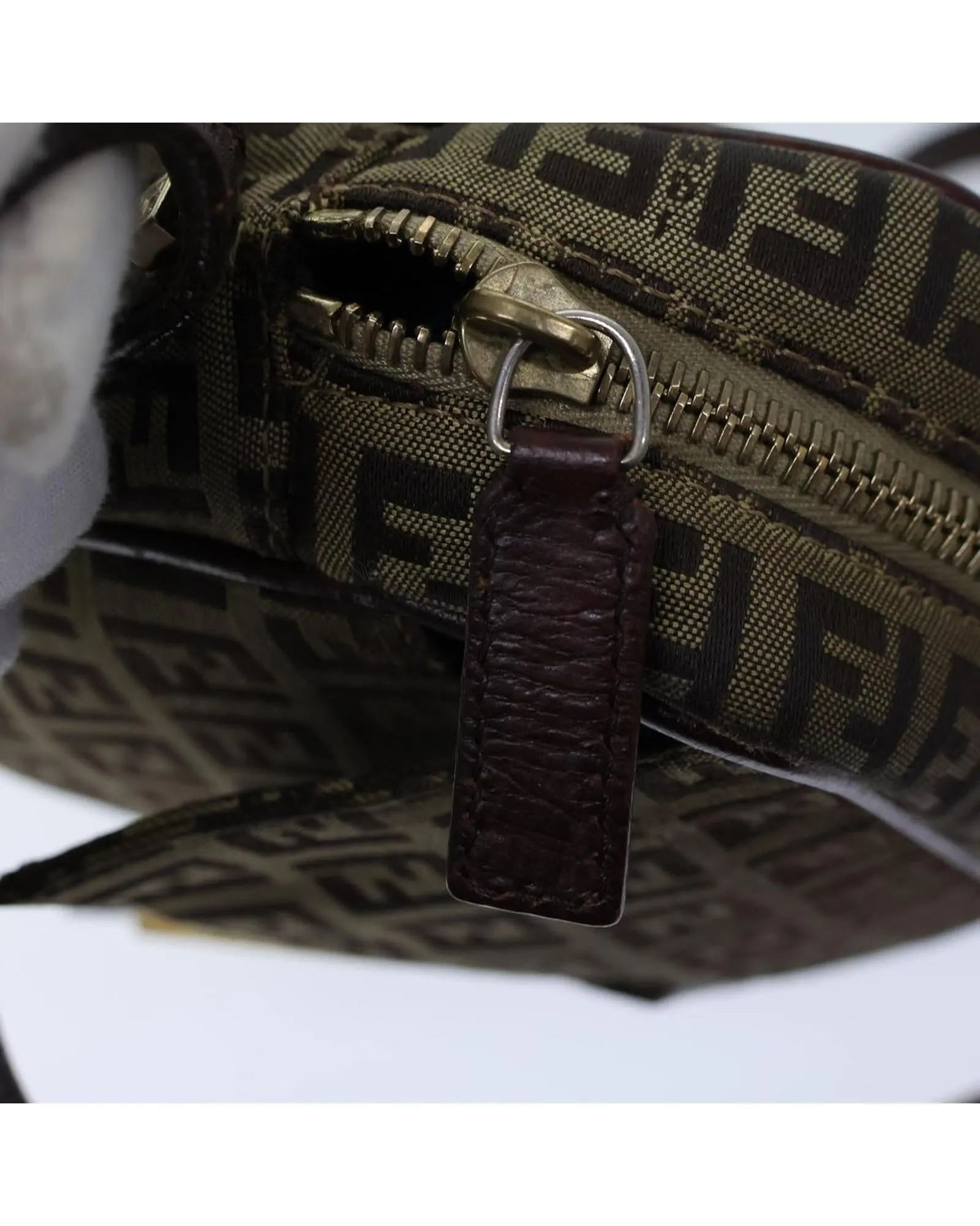 Beige Canvas Zucchino Shoulder Bag with Adjustable Strap