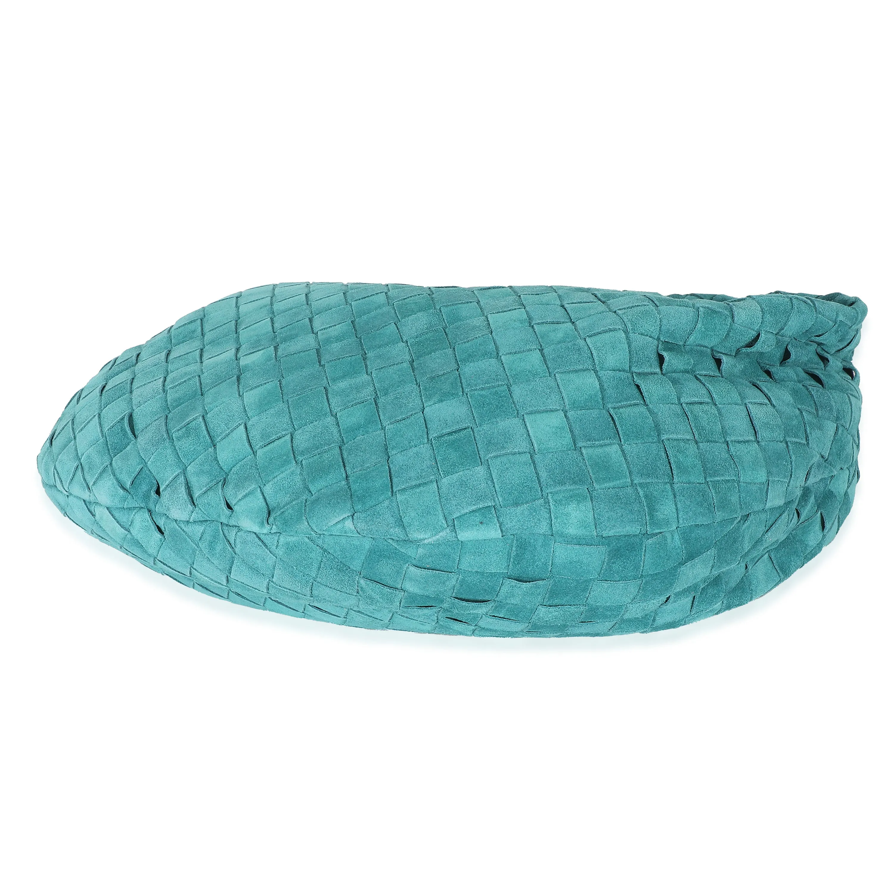 Bottega Veneta Teal Suede Intrecciato Teen Jodie