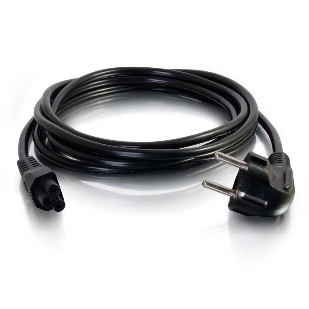 C2g Laptop Power Cord - Power Cable - Iec 60320 C5 To Power Cee 7/7 (M) - Ac 250 V - 2 M - Molded - Black - Europe