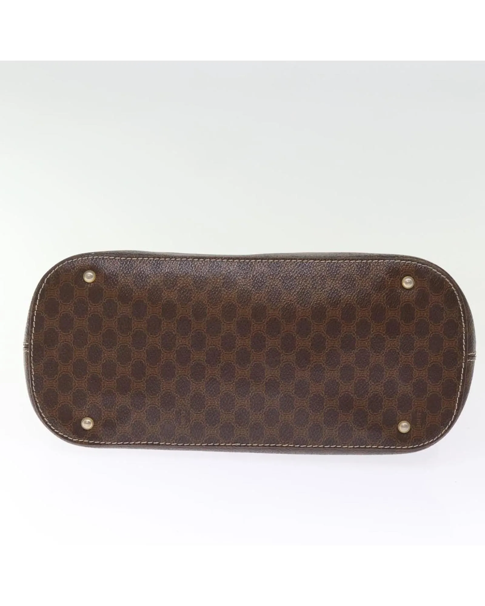 Canvas 2-way Hand Bag with Shoulder Strap Brown Made in Italy