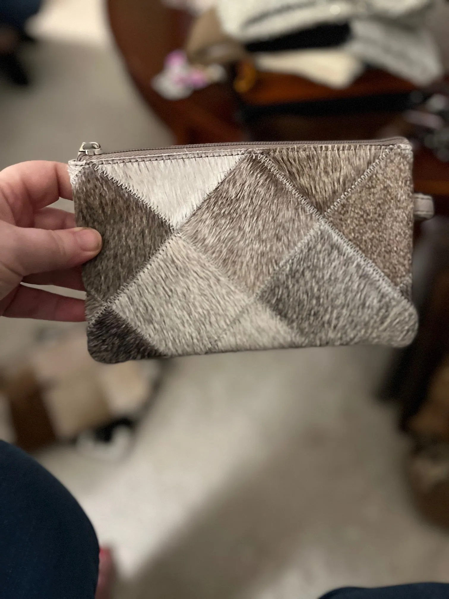 Cowhide Wristlet