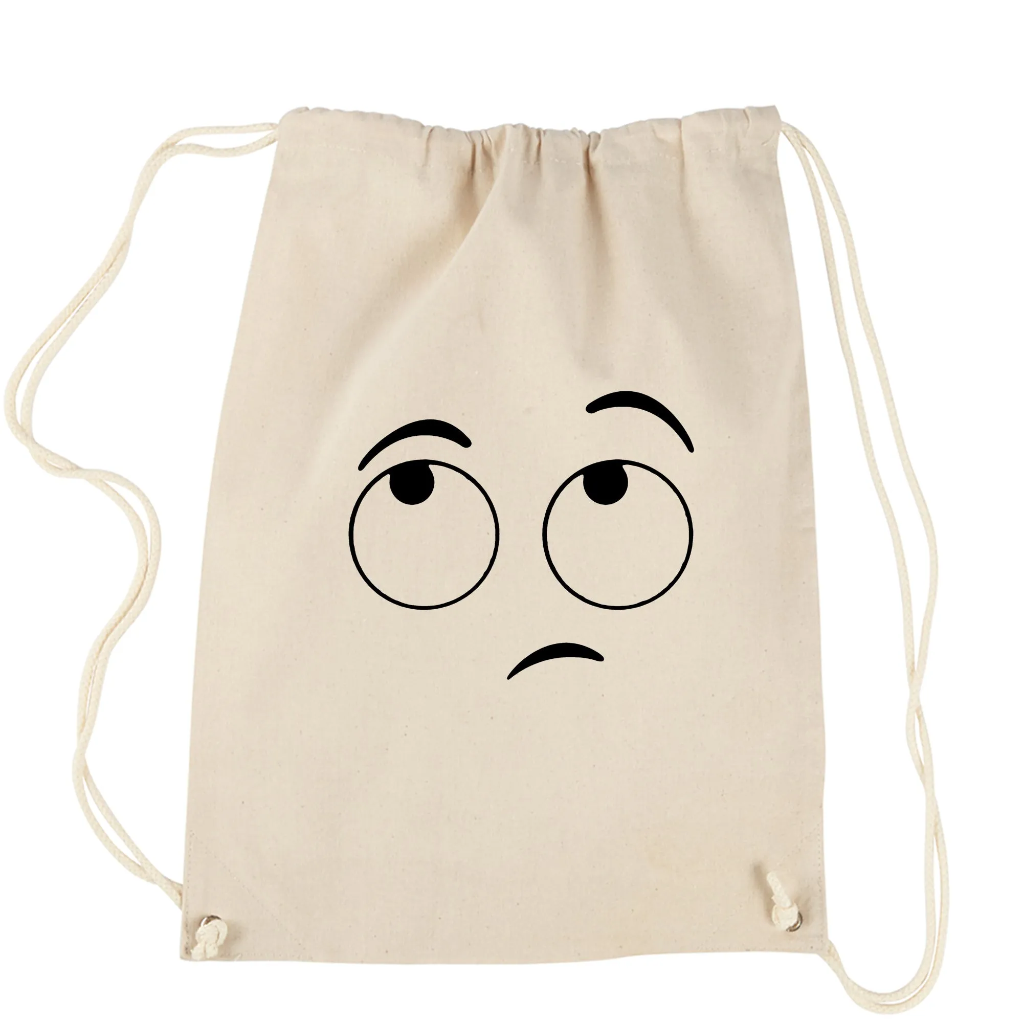 Emoticon Eyeroll  Funny Eye roll Drawstring Backpack