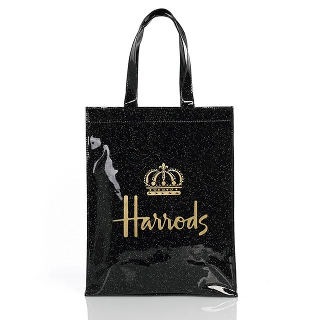 Fashion PVC Reusable Shopping Bag Women's Bag Eco Friendly London Shopper Bag Large Capacity Waterproof Handbag Shoulder Bag