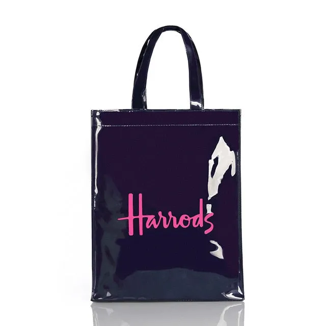 Fashion PVC Reusable Shopping Bag Women's Bag Eco Friendly London Shopper Bag Large Capacity Waterproof Handbag Shoulder Bag