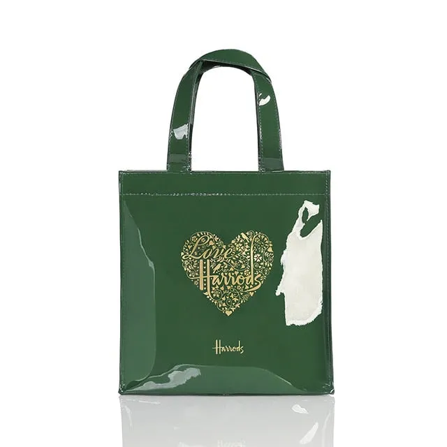 Fashion PVC Reusable Shopping Bag Women's Bag Eco Friendly London Shopper Bag Large Capacity Waterproof Handbag Shoulder Bag