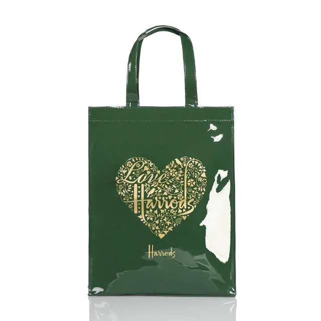 Fashion PVC Reusable Shopping Bag Women's Bag Eco Friendly London Shopper Bag Large Capacity Waterproof Handbag Shoulder Bag
