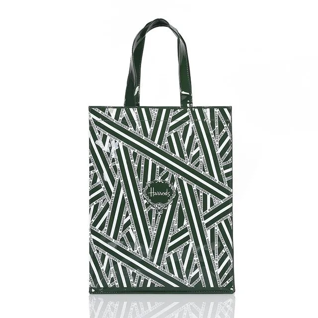 Fashion PVC Reusable Shopping Bag Women's Bag Eco Friendly London Shopper Bag Large Capacity Waterproof Handbag Shoulder Bag