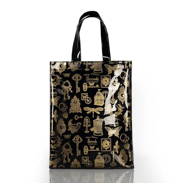 Fashion PVC Reusable Shopping Bag Women's Bag Eco Friendly London Shopper Bag Large Capacity Waterproof Handbag Shoulder Bag
