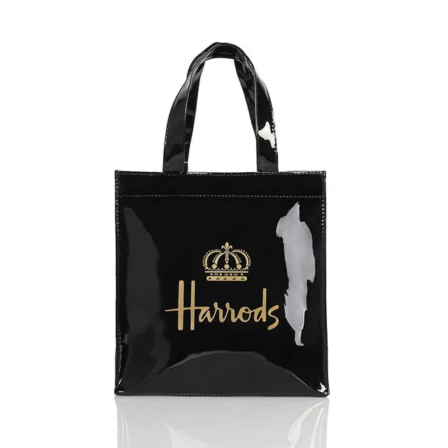 Fashion PVC Reusable Shopping Bag Women's Bag Eco Friendly London Shopper Bag Large Capacity Waterproof Handbag Shoulder Bag