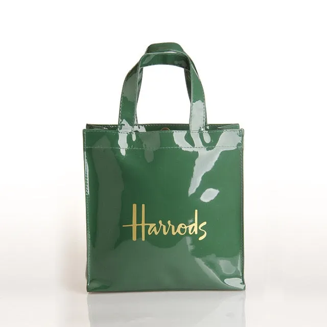 Fashion PVC Reusable Shopping Bag Women's Bag Eco Friendly London Shopper Bag Large Capacity Waterproof Handbag Shoulder Bag