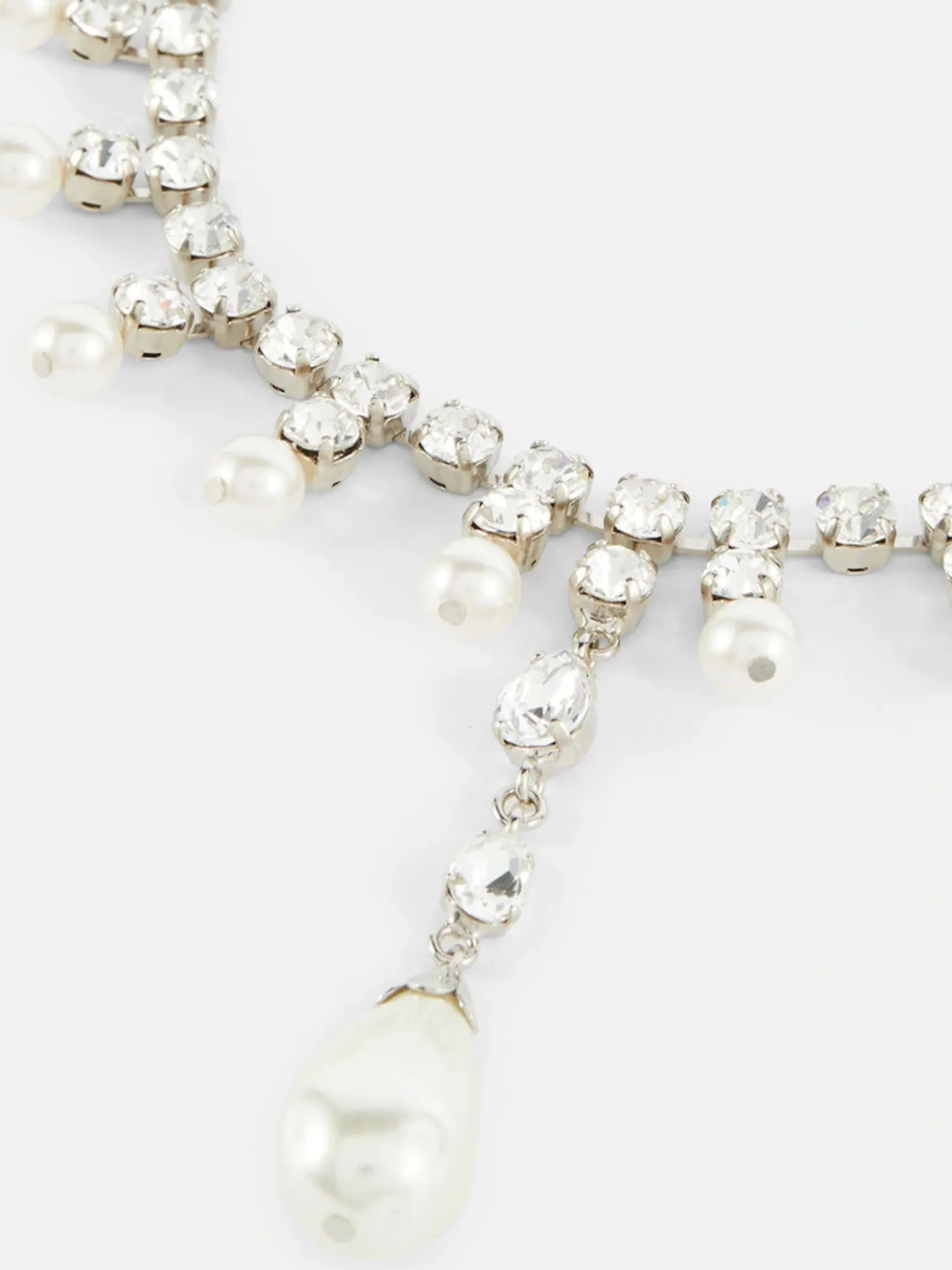 Fashion Simple Pearl Diamond Tassel Sparkling Necklace Accessories