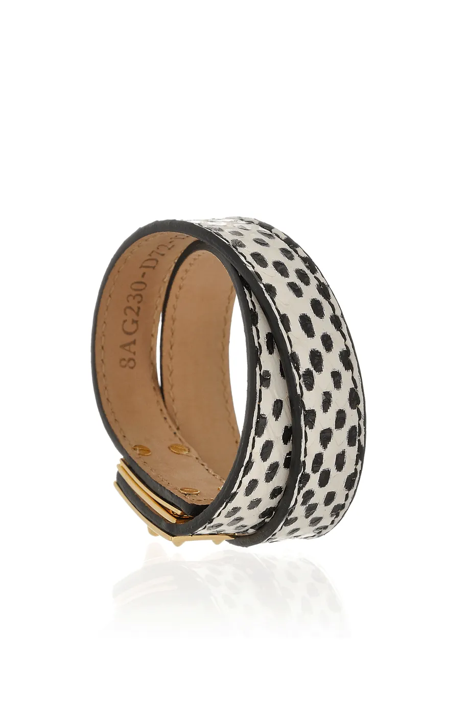 FENDI GOLDMINE Black and White Wrap Bracelet