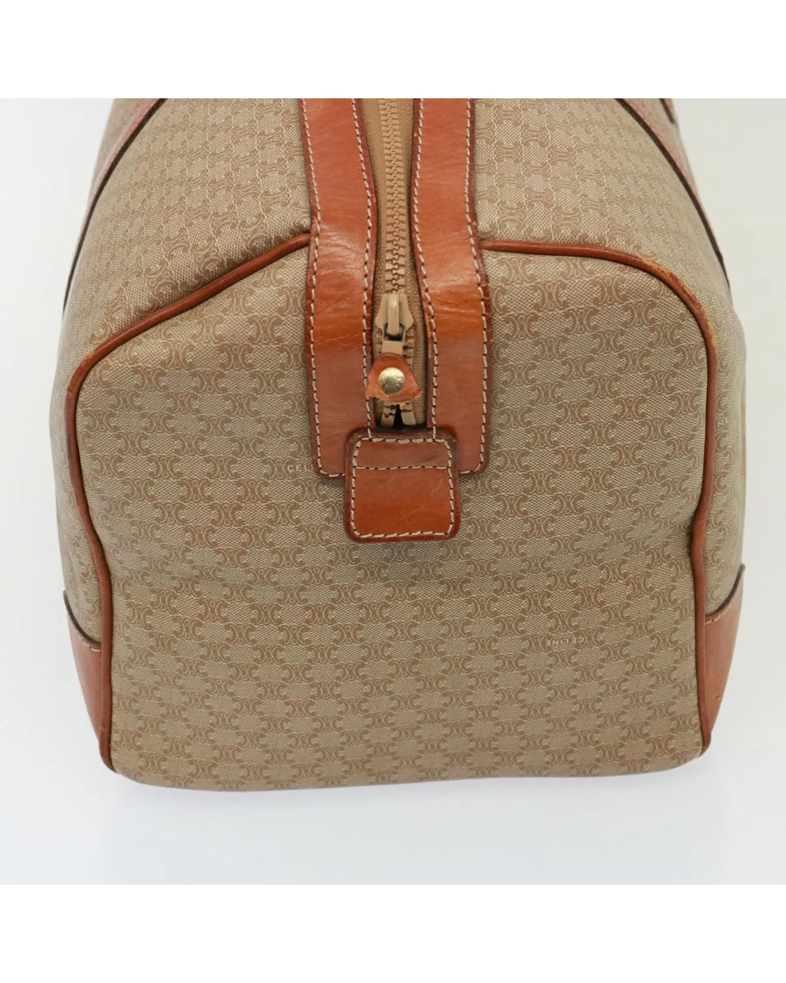 Macadam Canvas Boston Bag with Leather Trim