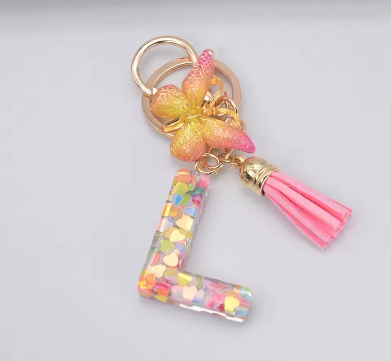Summer Addition A-Z Letter Keychain