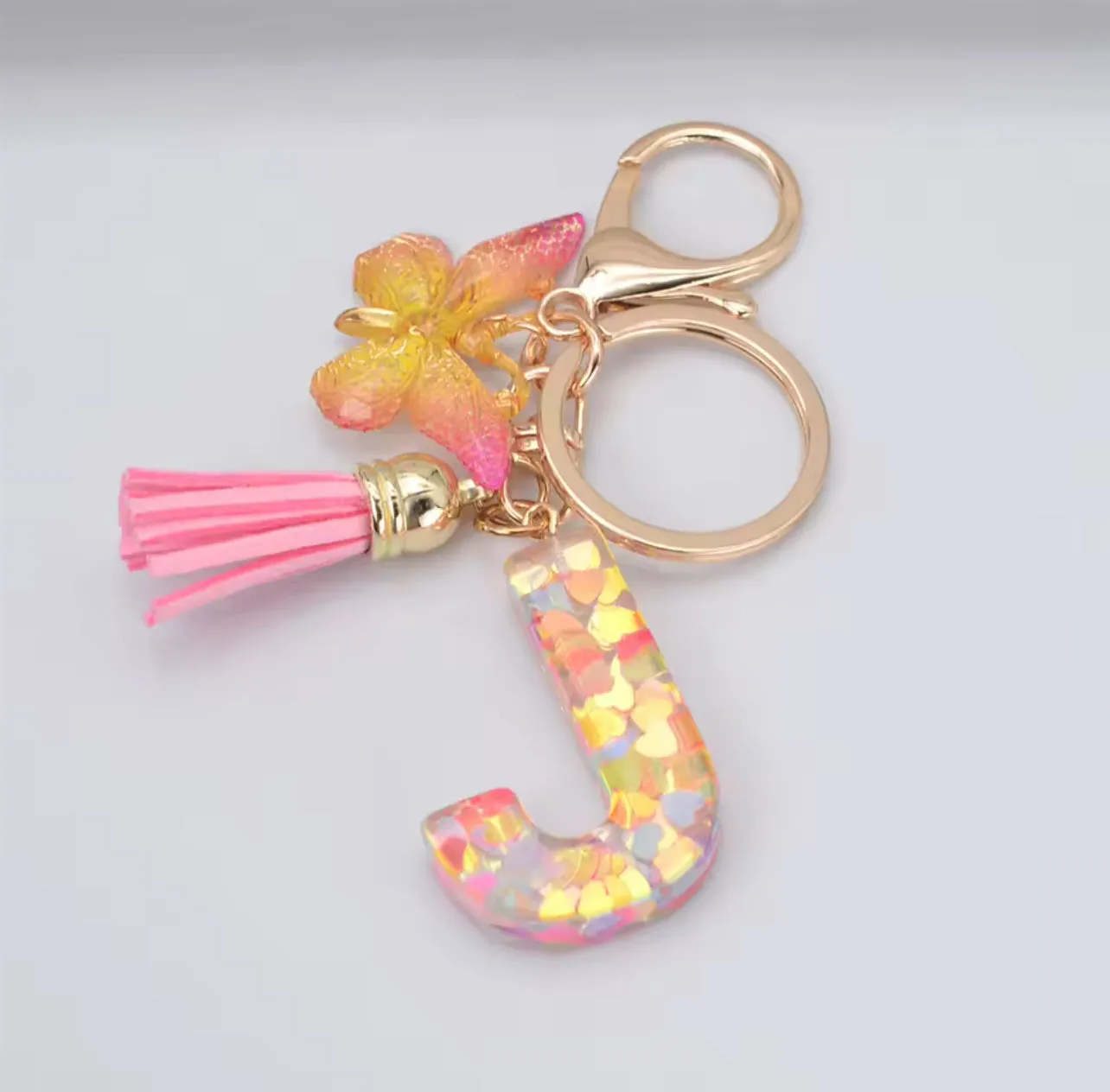 Summer Addition A-Z Letter Keychain