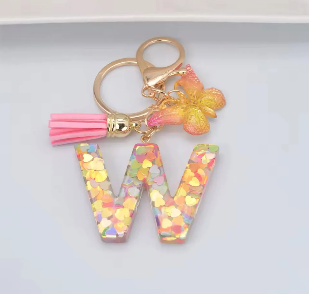 Summer Addition A-Z Letter Keychain