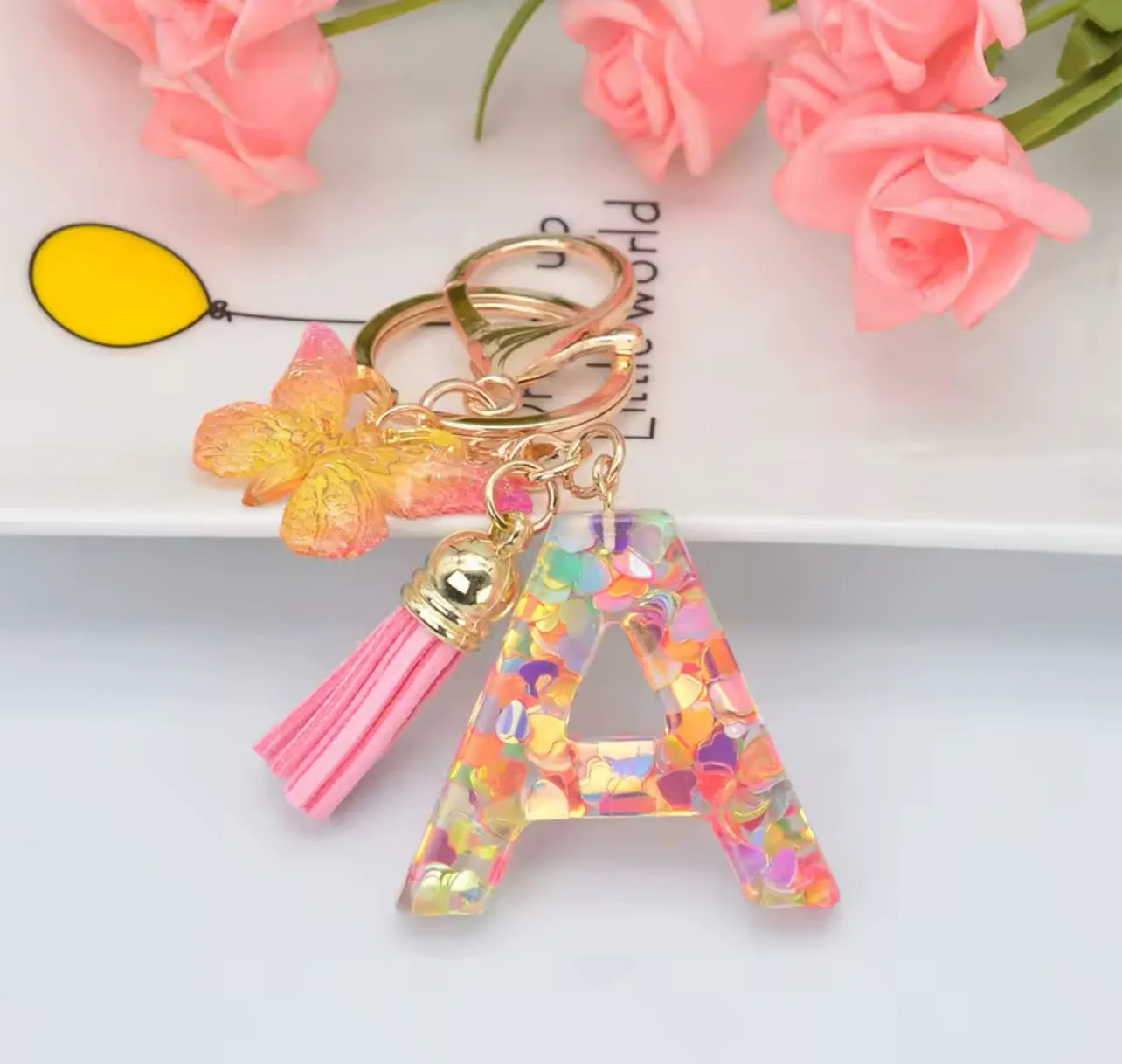 Summer Addition A-Z Letter Keychain