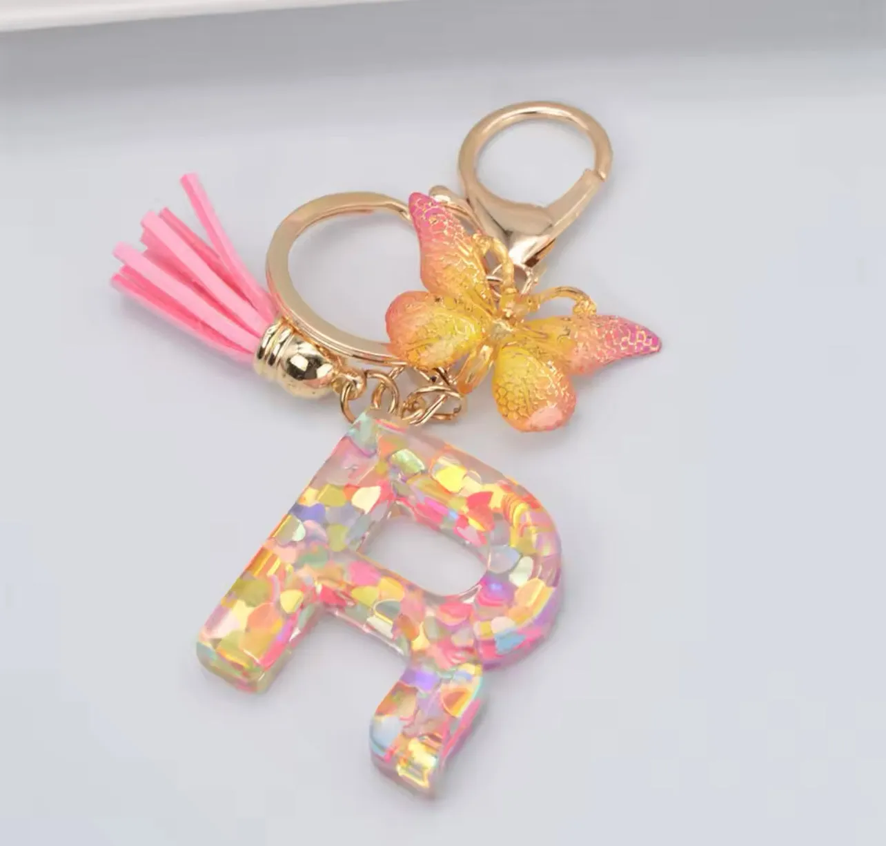 Summer Addition A-Z Letter Keychain