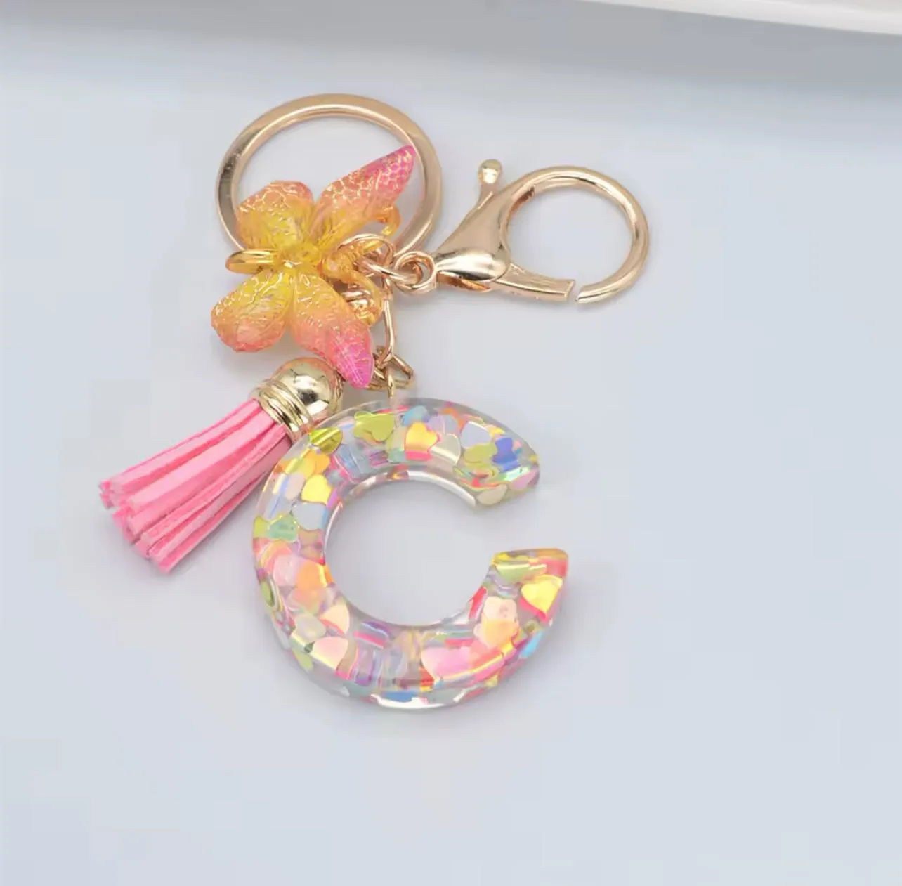 Summer Addition A-Z Letter Keychain