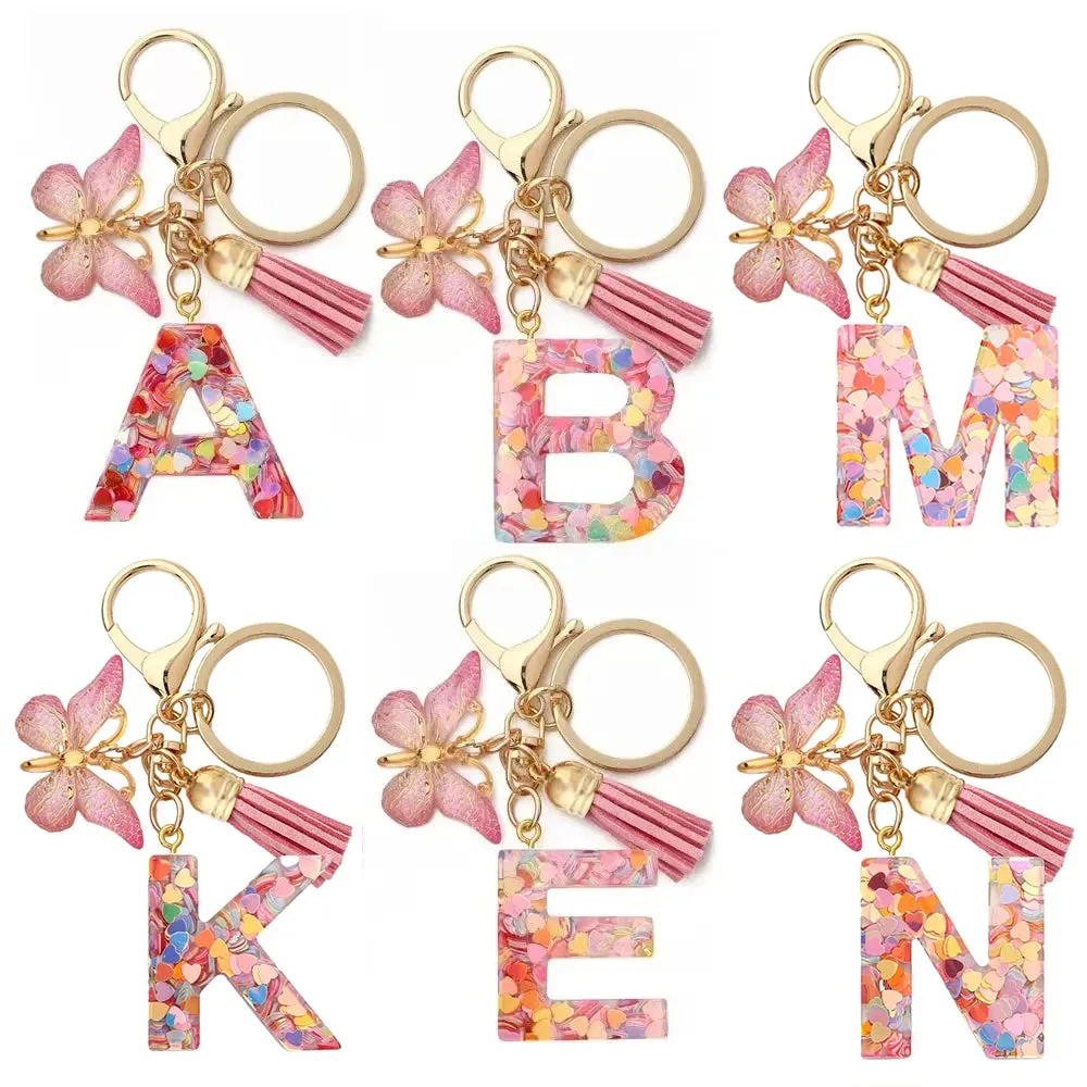 Summer Addition A-Z Letter Keychain