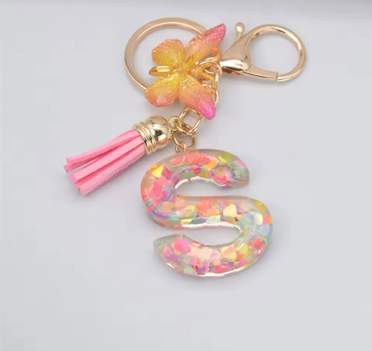 Summer Addition A-Z Letter Keychain