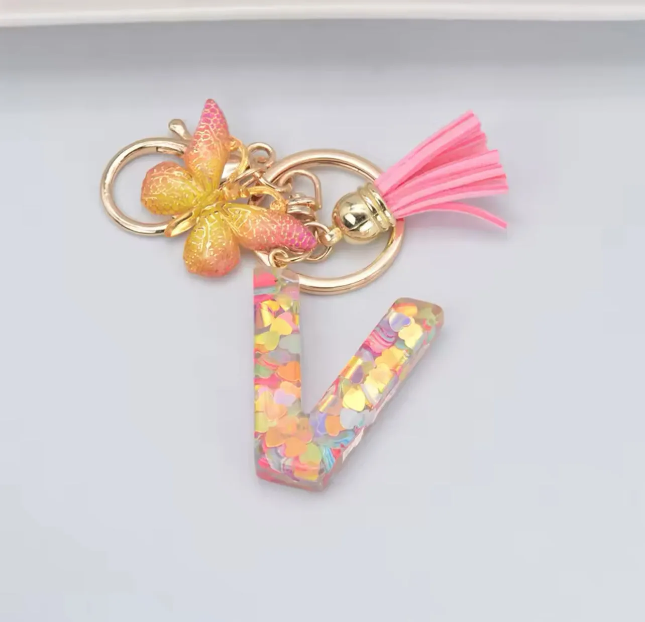 Summer Addition A-Z Letter Keychain