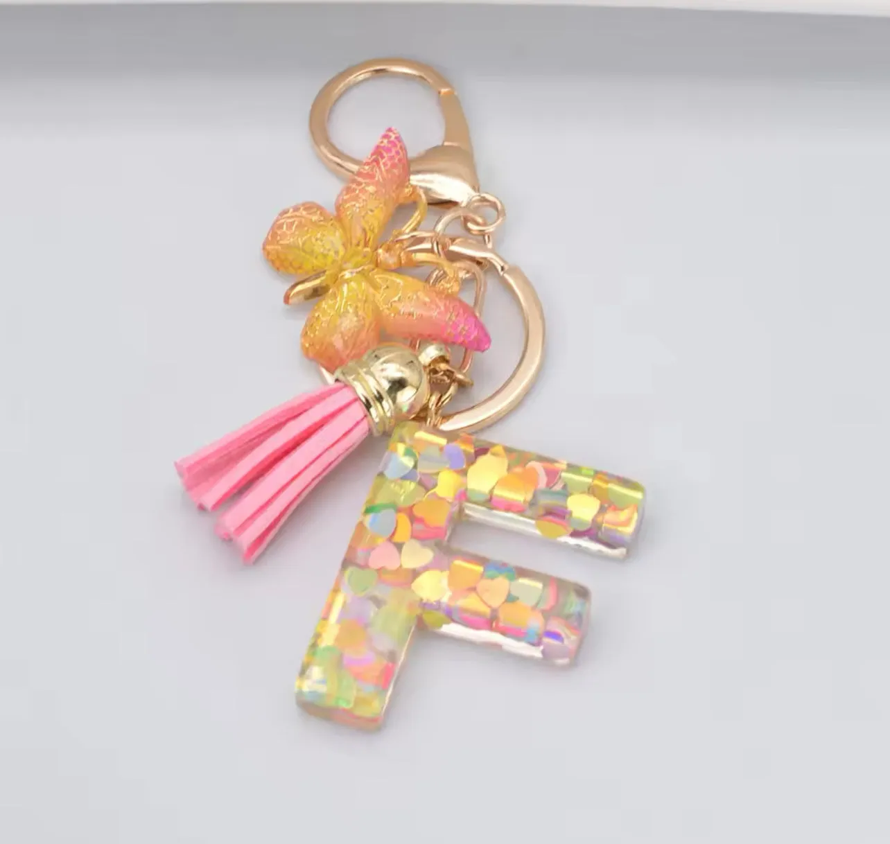 Summer Addition A-Z Letter Keychain