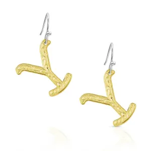 Yellowstone Y Brand Gold Earrings